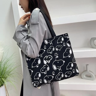 กระเป๋าผ้ามินิมอล 6 ลายสกรีน ขนาด 39x35cm กระเป๋า Tote Bag（yoloo）