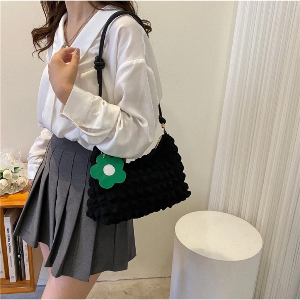 พร้อมส่งที่ไทยกระเป๋าสะพายข้าง สไตล์เกาหลี ใต้วงแขน กระเป๋าสําหรับผู้หญิงpu44