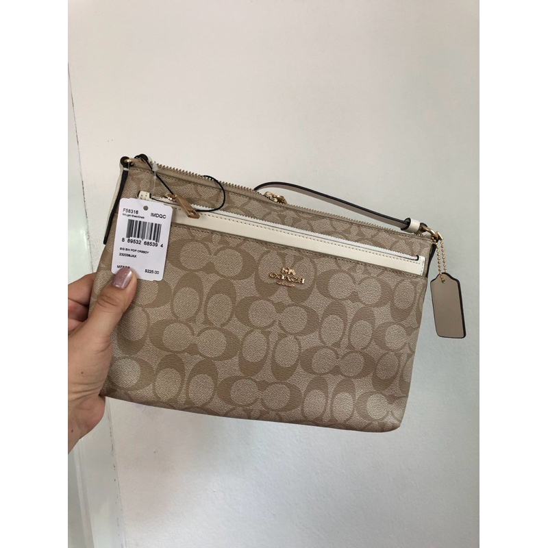 coach กระเป๋าสะพายข้างของแท้100% มีใบเล็กถอดได้