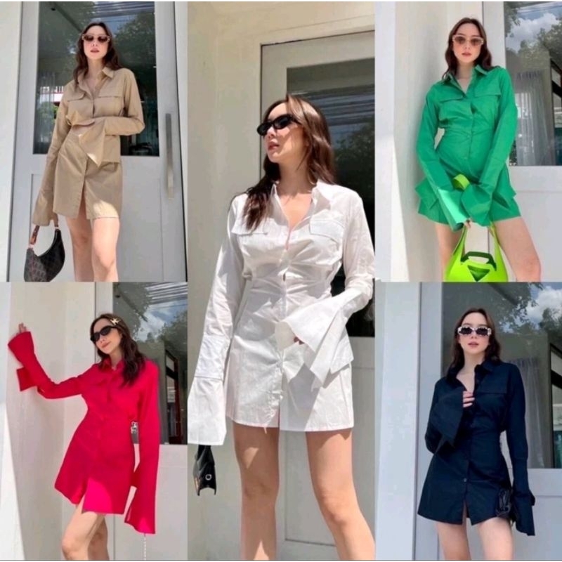 promthong มินิเดรสเชิ้ตที่ดีไซน์เริ่ดสุดๆเลยค่ะ (สีดำ)