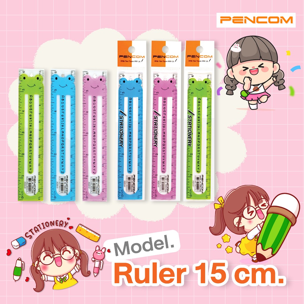Pencom  Ruler 15 cm. Cartoon ไม้บรรทัด 15 ซม. การ์ตูน(รับใบเสร็จรบกวนแจ้งในหมายเหตุ) - รูปที่ 2