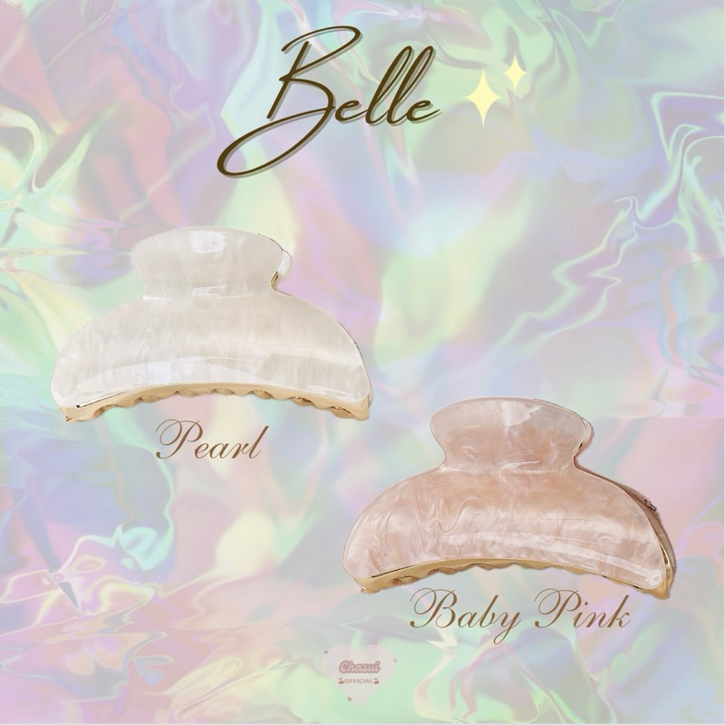 สินค้าพร้อมส่ง~ New Color กิ๊บติดชื่อ รุ่น Belle คลิปหนีบผมลายหินอ่อน สไตล์เกาหลีเกาใจ