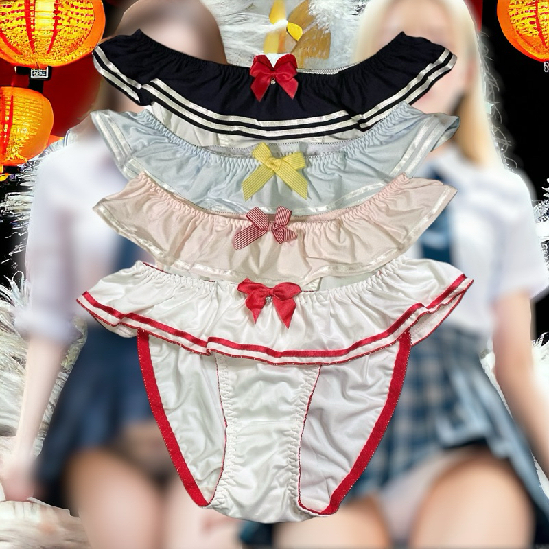กางเกงในผู้หญิงสใตล์ชุดนักเรียนญี่ปุ่นผ้านุ่มลื่นไม่หยาบกระด้าง