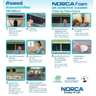 โฟมล้างแอร์ Norca ขนาด 500 ml. นอร์ก้าโฟมล้างแอร์ Norca โฟมล้างแอร์ 500 ml. NORCA FOAM