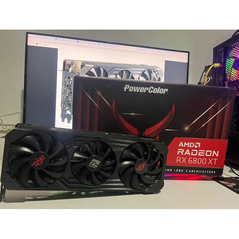 การ์ดจอ VGA RX6700XT,6800,6800xt 3 พัดลม มือสอง ไม่มีกล่อง