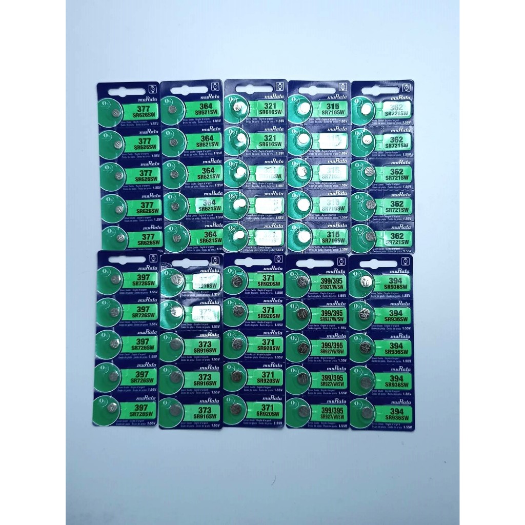 ถ่านกระดุม 1แผง5ก้อน murata ถ่านกลม นาฟิกา SR616SW SR621SW SR626SW SR716SW SR721SW SR726SW SR916SW S