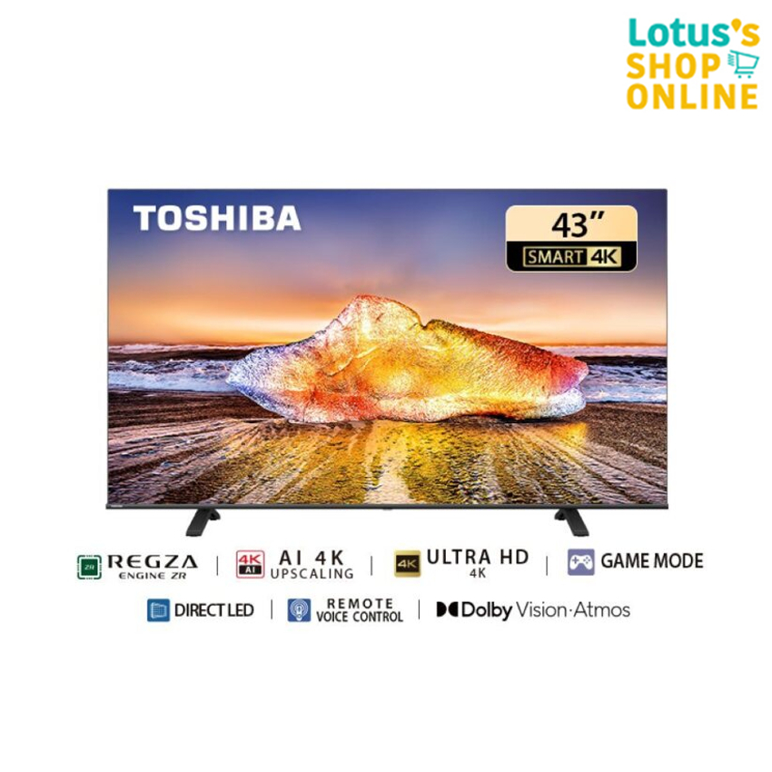 TOSHIBA โตชิบา SMART TV ทีวี 43 นิ้ว รุ่น 43E330MP 4K AI ULTRA HD VIDAA