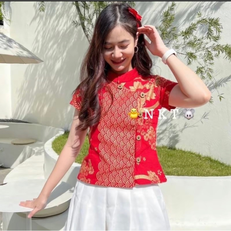 เสื้อคอจีน แต่งกระดุมเหรียญจีน NKT..129