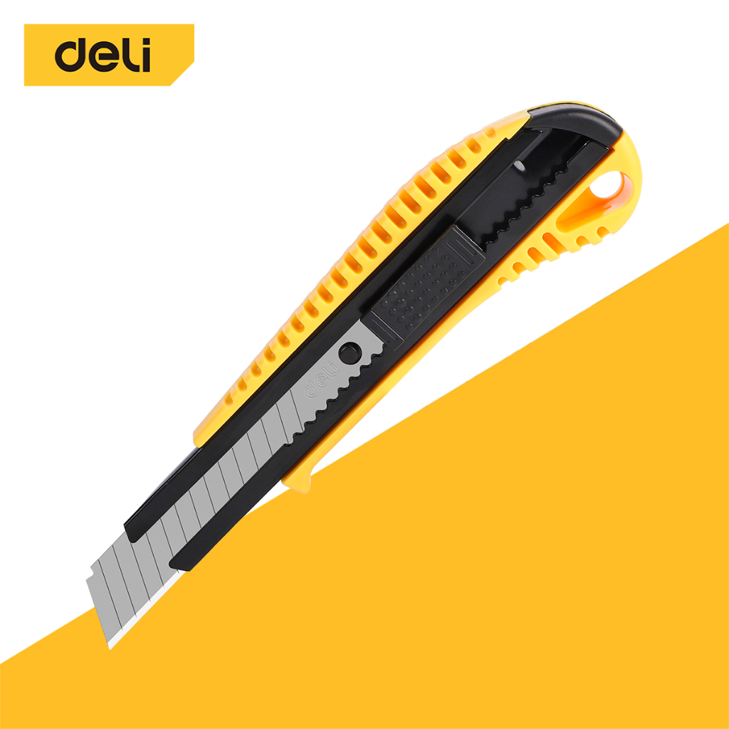 Deli ​คัตเตอร์ มีดคัตเตอร์ อเนกประสงค์ คัตเตอร์จิ๋ว 18mm พกพาง่ายๆ มีดคัทเตอร์โลหะผสมเหล็ก Cutter