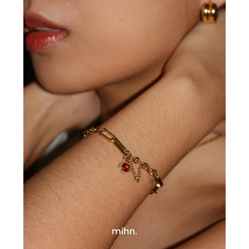 mihn. - Chain & Gems Gold Bracelet (4 colors gemstone)