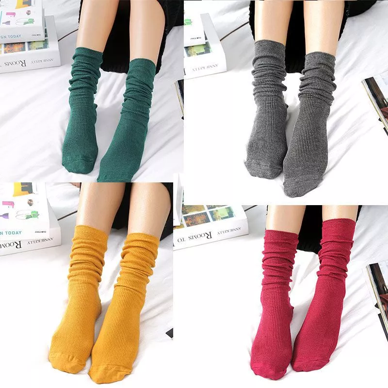 🌈พร้อมส่งจากไทย🧦ถุงเท้ายาวแฟชั่น มีให้เลือกหลายสี นุ่มสบาย