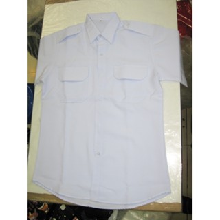 เสื้อคนขับรถสีขาวแขนสั้น ผ้าโอซาก้า