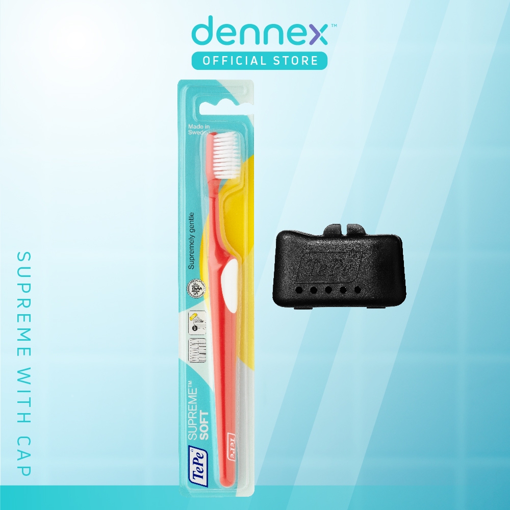 TePe Supreme with Brush Head Cap (คละสี) By Dennex