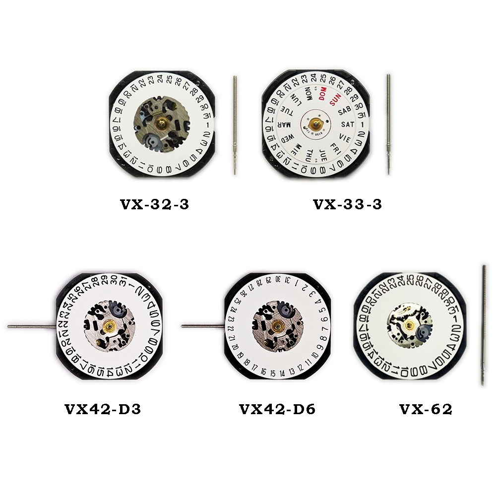 เครื่องนาฬิกาควอตซ์ เครื่องVX32 ,VX33, VX62, ช่องวันที่เลข 3 มีสัปดาห์, VX42