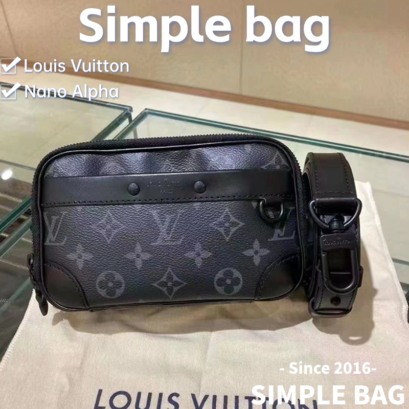 🍑หลุยส์วิตตอง Louis Vuitton Nano Alpha Shoulder bag LV กระเป๋า
