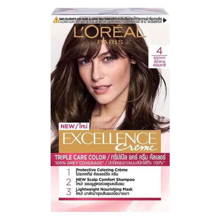 เอกซ์เซลเล้นซ์ ครีมเปลี่ยนสีผมน้ำตาลธรรมชาติ 172มล. Excellence Natural Brown Hair Color 172ml.