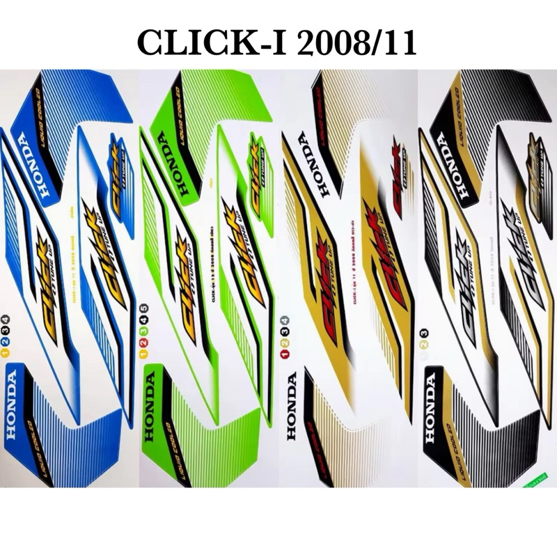สติ๊กเกอร์คลิกไอ click-i ปี2008 รุ่น 11(สติ๊กเกอร์สีสดสีเงา เคลือบเงาแท้)