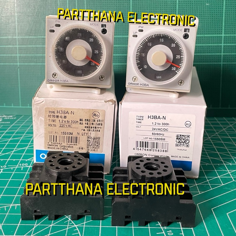ทามเมอร์  H3BA-N (1.2S to 300h)  24 VAC/DC 220VAC  Power On Delay Timer(พร้อมซ๊อกเก็ต)11ขา พร้อมส่งใ