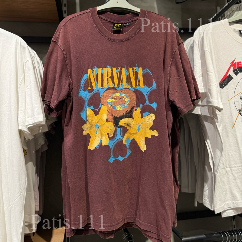 เสื้อยืด แนววินเทจ cotton on nirvana