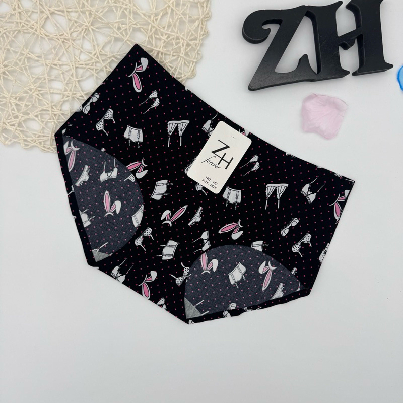 กางเกงชั้นในไร้ขอบผ้าลื่นพิมพ์ลาย🔥ไชส์M-L🔥ZH.E142 - รูปที่ 6