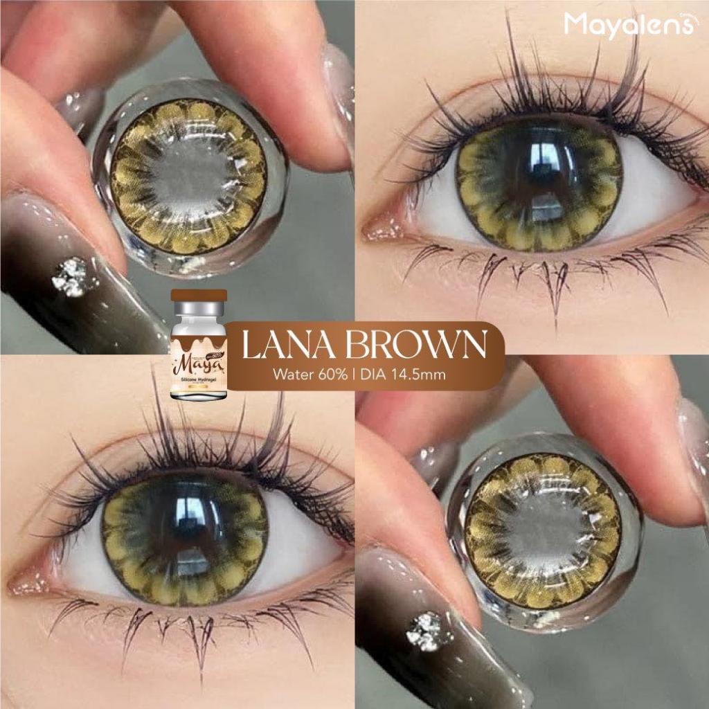 ลายดอกไม้ คอนแทคเลนส์ Hydrogel ค่าอมน้ำ 60% ขนาดบิ๊กอาย Lana Mayalens Premium