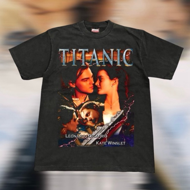 เสื้อยืดคอฟิต รุ่น Titanic สีเฟดดำ #DTG