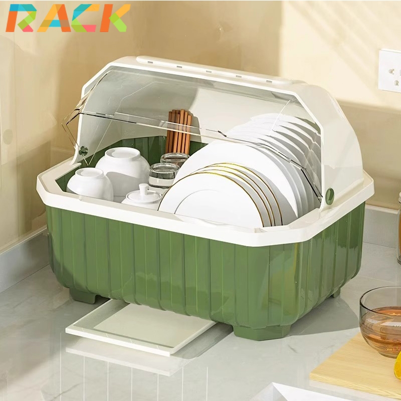 Rack ที่คว่ำจาน ที่คว่ำจานทรงโค้งมน UV (มีฝาปิด) กันฝุ่นละออง กันแมลง พลาสติก ห่างจากฝุ่น แมลงบิน แมลงสาบ