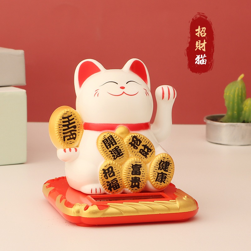 แมวกวัก Lucky Cat แมวกวักนำโชค แมวญี่ปุ่น พลังงานแสงอาทิตย์ แมวนำโชค น่ารัก แต่งบ้าน โต๊ะทำงาน หน้ารถ ของขวัญ ราคา ถูกที่สุด ดีลบีเคเค แกลเลอรีภาพที่ 5