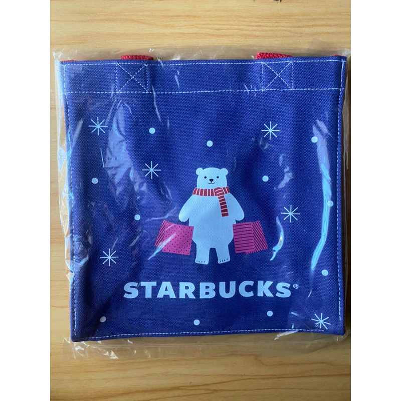 กระเป๋าผ้า Starbucks กระเป๋าผ้าหมีม่วง Christmas 2021 starbucks แท้💯