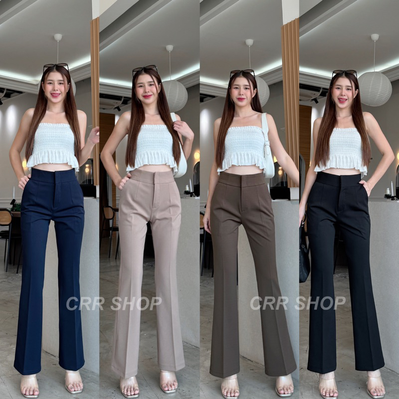 ✨S-XL✨กางเกงขาม้าน้อย เอวสูง เนื้อผ้าโรเชฟ ใส่แล้วสูงเพรียว