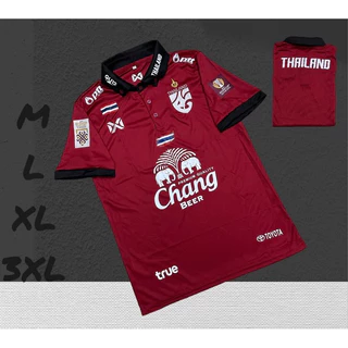 เสื้อบอลเสื้อกีฬาทีมไทยมีแค่เสื้อชายหญิงใส่ได้ผ้านิ่มเย็นใส่สบายขนาดไซร้M L XL 3XL
