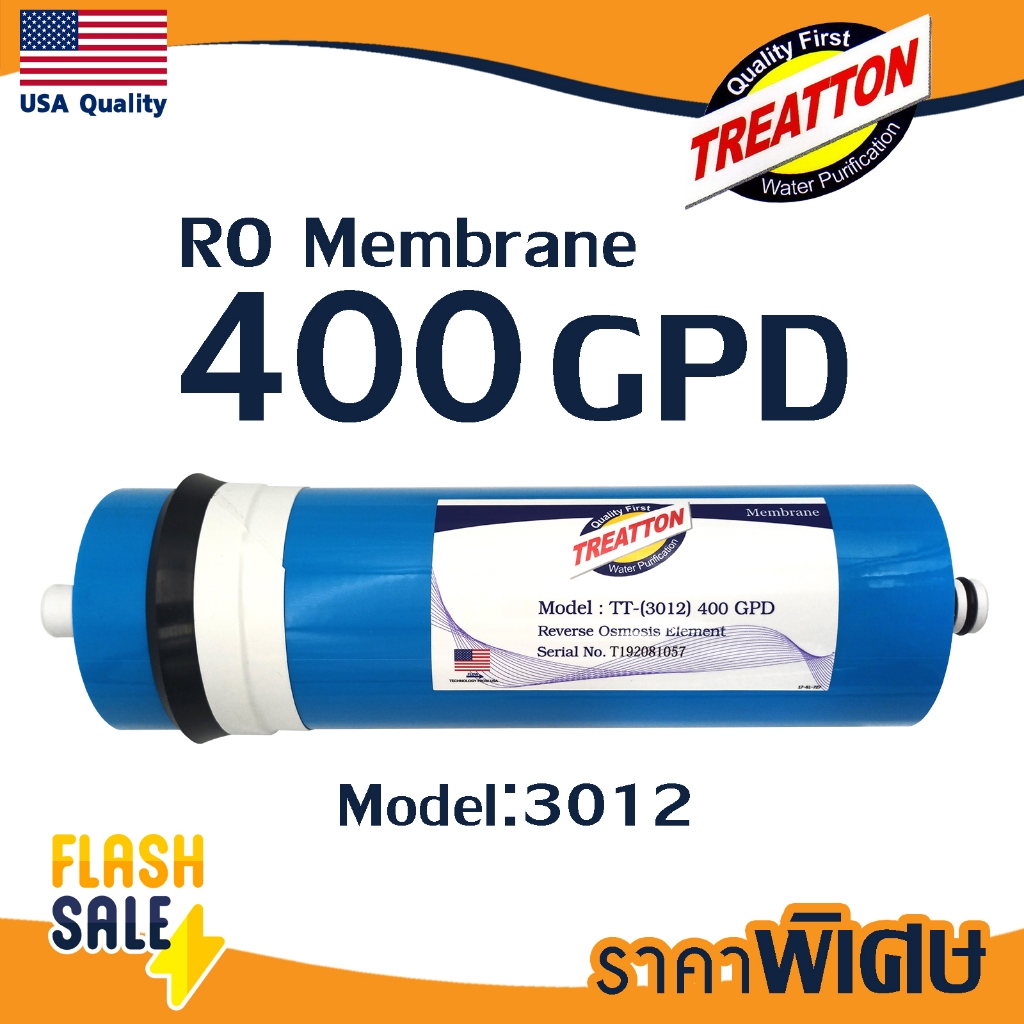 ไส้กรองน้ำ RO เมมเบรน 400 500 800 GPD TREATTON 3012 3013 Membrane ตู้น้ำ FAST PURE AQUATEK Ultratek Canature