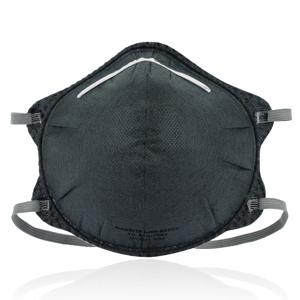 ุ่หน้ากากกันฝุ่น N95 มีคาร์บอน Makrite รุ่น 9600-N95OV กันไอระเหยได้ ขายยกกล่อง 20 ชิ้น
