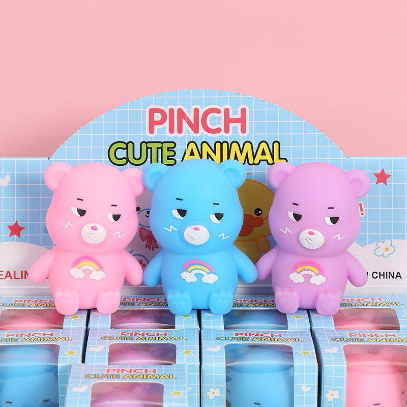 💖พร้อมส่ง💖สกุชชี่แคร์แบร์ แคร์แบร์ Care Bear ตัวบีบคลายเครียด