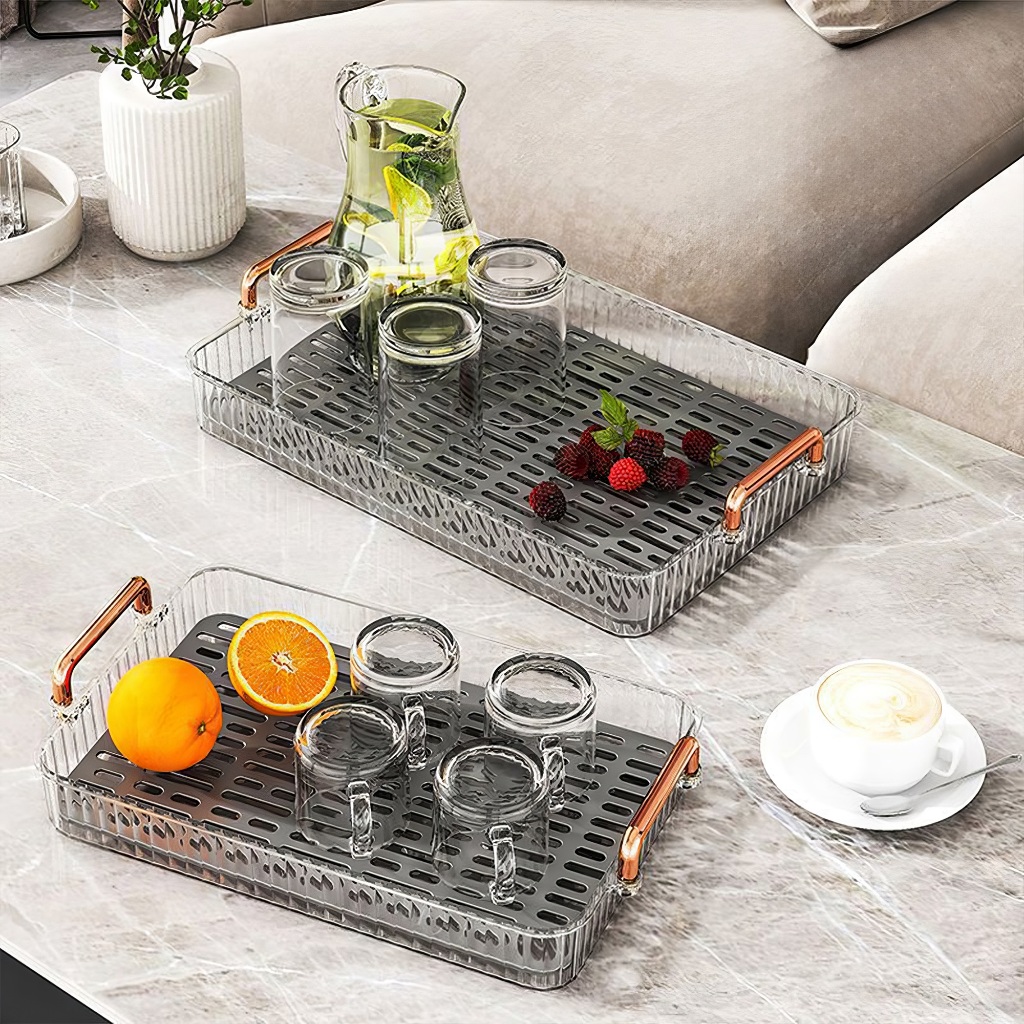 ถาดวางแก้ว ถาดใส่ผลไม้ ถาดคว่ำแก้ว 2 ชั้น Drain board วางแก้วชา เสิร์ฟกาแฟ คาเฟ่ พร้อมส่งจากไทย 1ชิ้น Simple Thailand