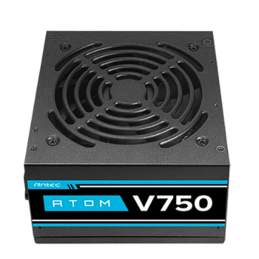 ATOM V750 USANTEC ATOM (อุปกรณ์จ่ายไฟ)  (BLACK) (ATX) รองรับไฟขาเข้า200 - 230 VAC ระบบป้องกันไฟเกินOVP, ประกัน2ปีศูนย