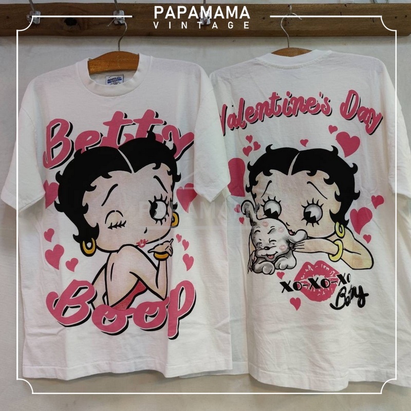 [ BETTY BOOP ] ป้าย USA Valentin Day เสื้อการ์ตูน  วินเทจ papamama vintage shirt