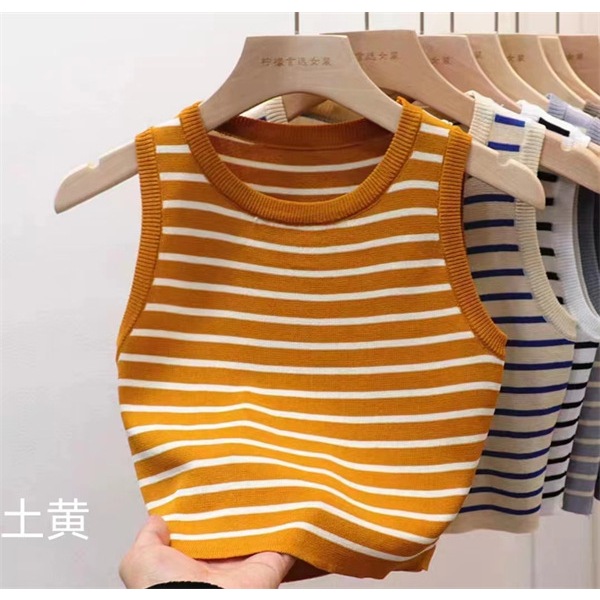 เสื้อครอปแขนกุด มีให้เลือกถึง 6 สี *พร้อมส่งจากไทย* รูปที่ 4