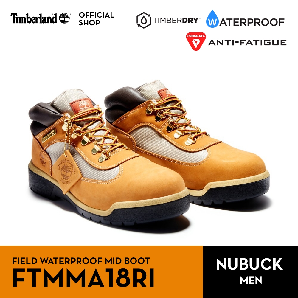 Timberland Men's FIELD Waterproof Leather and Fabric Mid Boot รองเท้าผู้ชาย (FTMMA18RI)