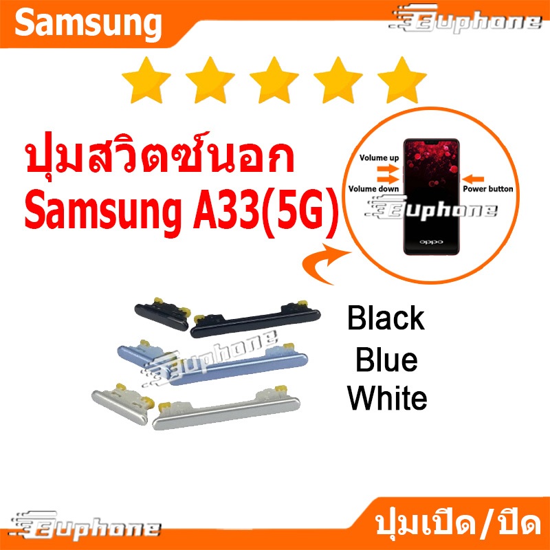 ปุ่มกดสวิทช์ด้านนอก Samsung A33(5G) ปุ่มเปิดปิด ปรับระดับเสียงขึ้นลง ON OFF+VOLUME BUTTON