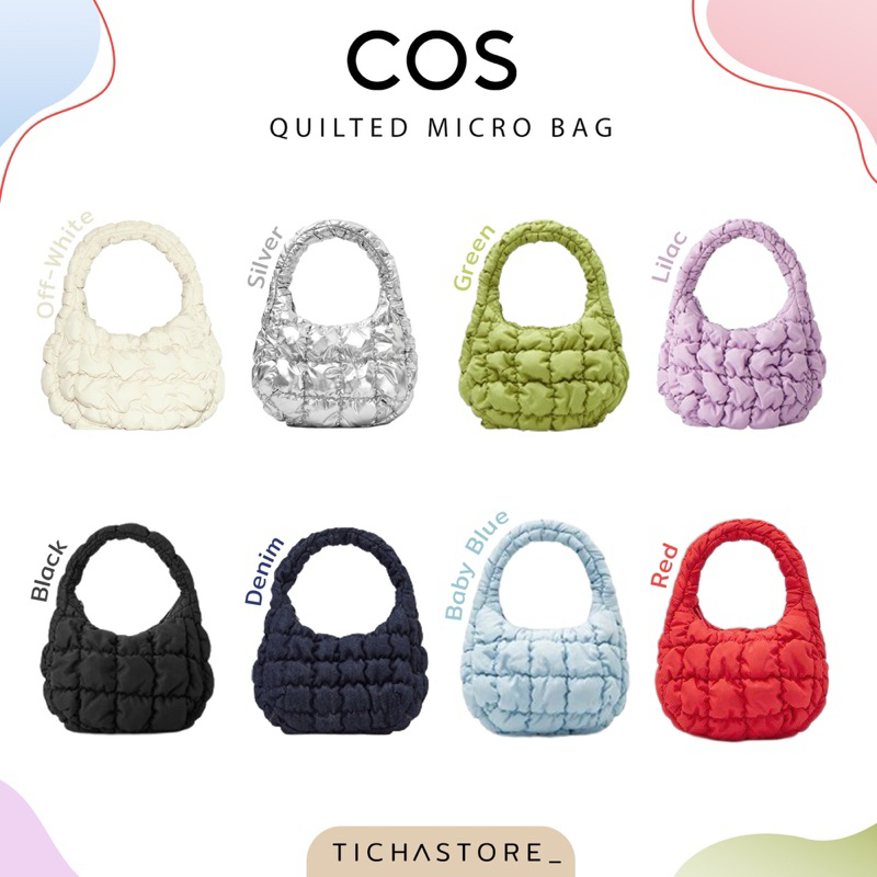 (พร้อมส่ง) กระเป๋า Cos Quilted Micro Bag สี Black/Lilac/Silver/Green/Off-white/Denim/Baby Blue/Red ของแท้100%