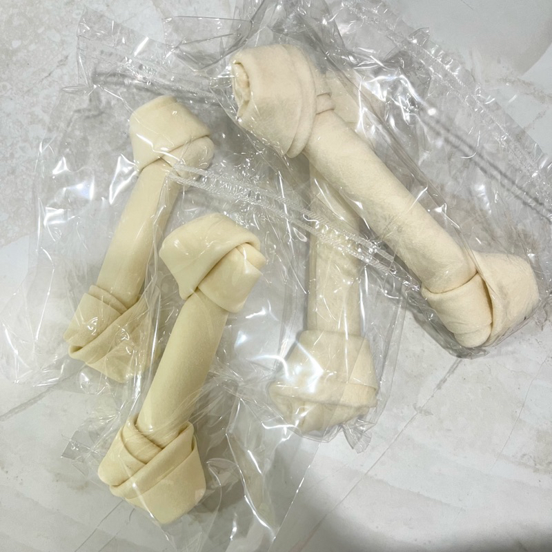 [แบ่งจากถุง] กระดูกผูกสีขาว ขนมสำหรับสุนัขยี่ห้อ BOKDOK มี3ขนาด จำนวน1ชิ้น/ถุง