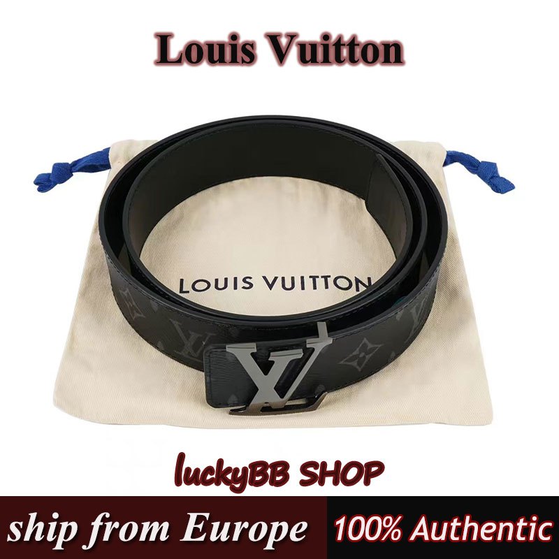 Louis Vuitton initiales เข็มขัดรุ่น ขนาด 40 มม. ใส่ได้ทั้งสองด้าน Lv Men's Belt Full Set