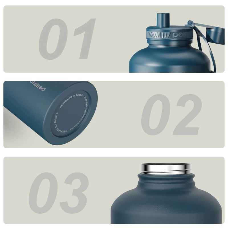 Peliflask กระติกน้ําเก็บอุณหภูมิ18oz/ 22oz/ 32oz  พร้อมหูหิ้ว แก้วเก็บความร้อน/เย็น สแตนเลส304 thumbnail 5