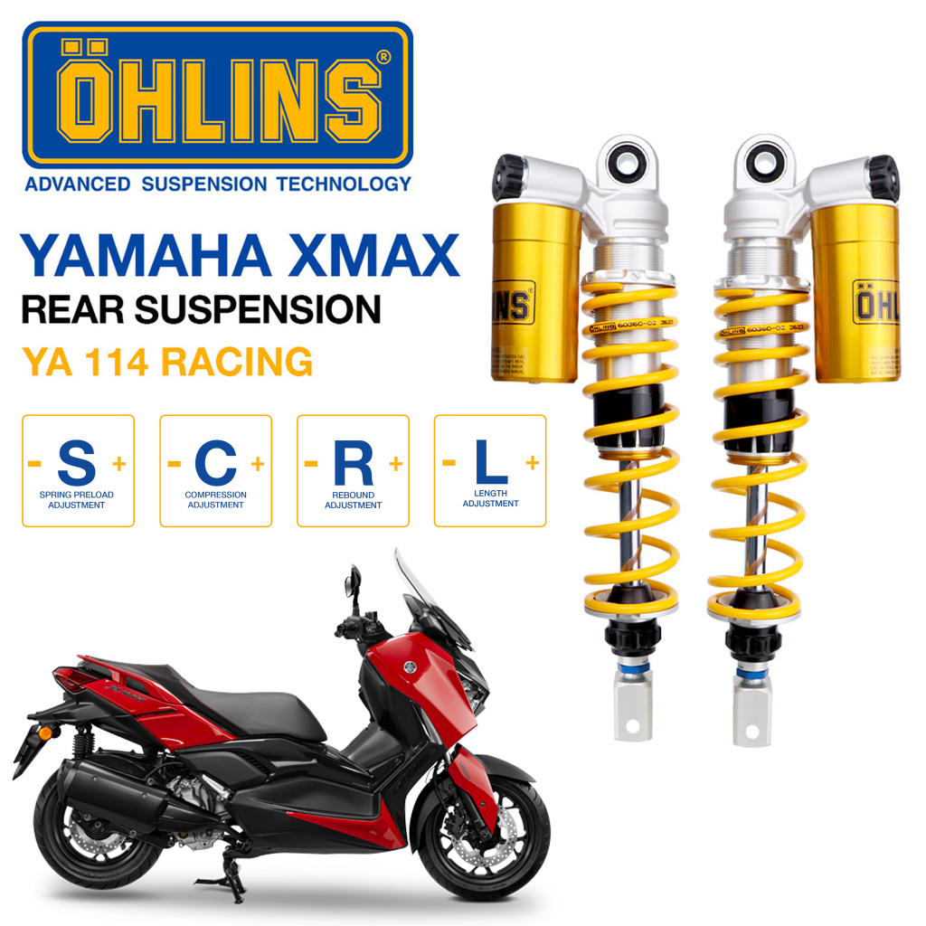 โช๊คหลังแต่ง OHLINS YA 014 For Yamaha X-Max 250/300 (Race Version) 2016-2021