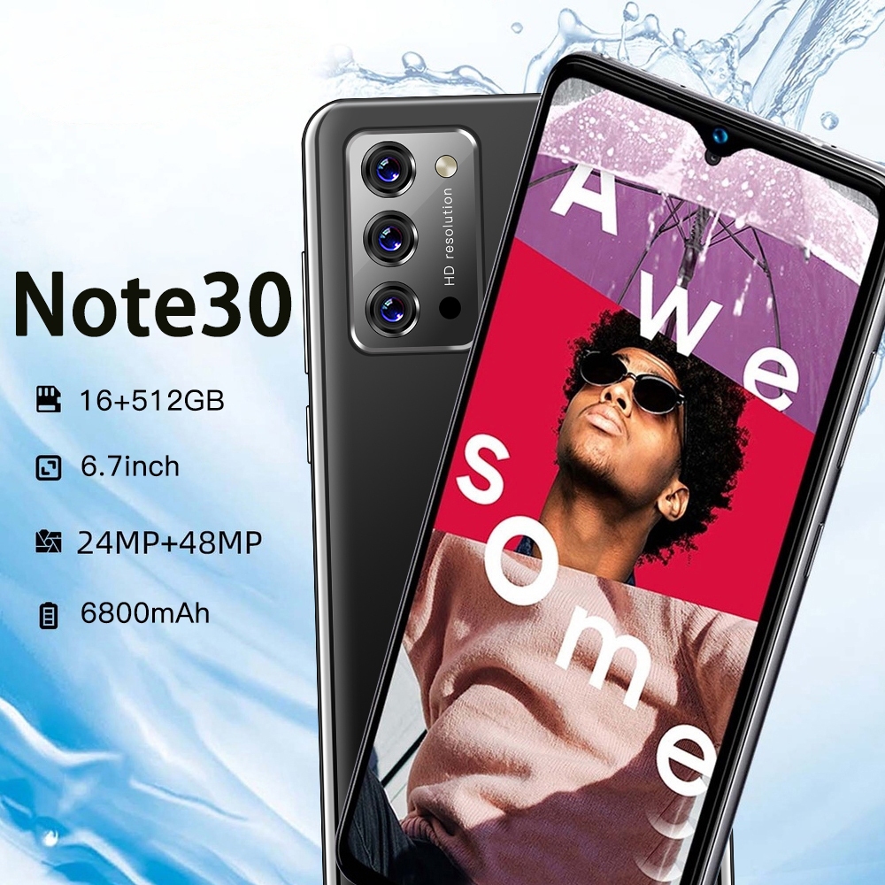โทรศัพท์มือถือ Note30 Ultra 4G/5Gสมาร์ทโฟน จอภาพใหญ่ชัดเจนขนาด 7.5 นิ้ว 16GB+512GB รองรับการทำงานคู่ของการ์ด Wifi COD