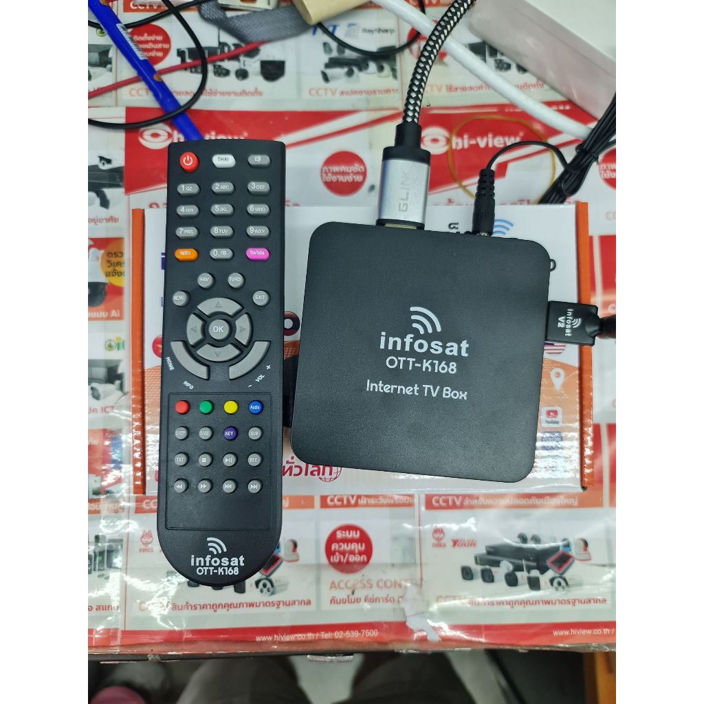 Lot69**ดูได้เฉพาะทีวีไทยเท่านั้น**กล่องทีวีอินเตอร์เน็ต INFOSAT รุ่น OTT-K168 (ดูบอล/หนัง/ซีรีย์ไมไ่