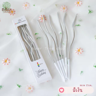 Baker Tree เทียนวันเกิด เทียนวันเกิดแบบเกลียว เทียนแฟนซี เทียนปักเค้ก กล่องละ 6 แท่ง