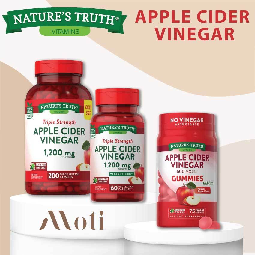 Nature's Truth Apple Cider Vinegar 1200mg / Nature's Truth Apple Cider Vinegar 600mg | Vegan Gummies