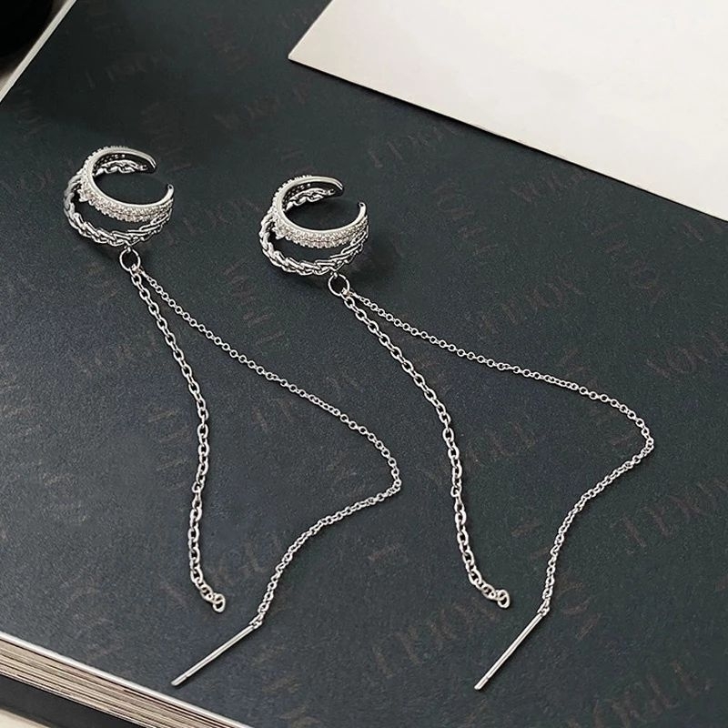 ต่างหูแบบหนีบคริสตัลห้อยโซ่ • Crystal Chain Ear cuff - รูปที่ 6